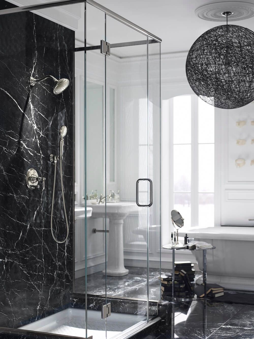 Kohler Black Marble Shower Enclosure